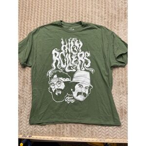 Cheech & Chong High Rollers Graphic Tee Mens 2XL Green Short Sleeve Cotton Shirt